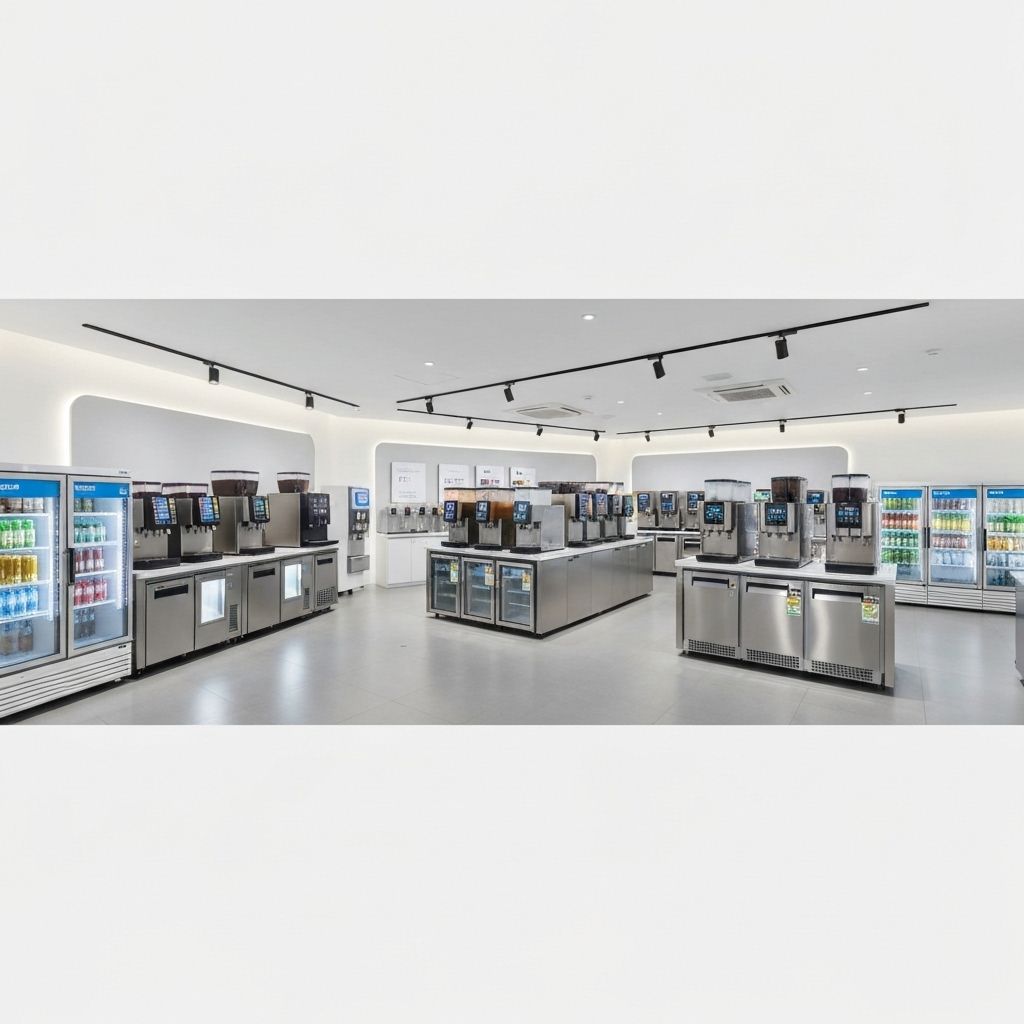 Modern beverage equipment showroom